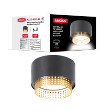 Світильник точковий накладний-врізний без лампи MAXUS Design Downlight Base GX53 Black Golden 2in1