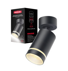 Світильник точковий накладний поворотний без лампи MAX-SD-GU10-BL MAXUS Surface Downlight Base MR16 GU10 Black