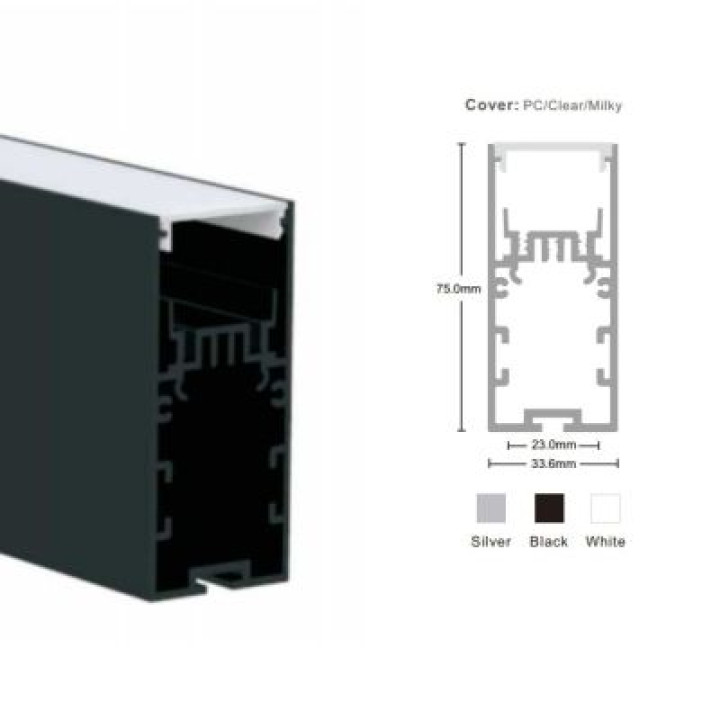 SVL_LP-SPL101A -1м. ал. профіль (в ламелях по 3м) (75х34мм) не анод. · SVL-AL · 21506