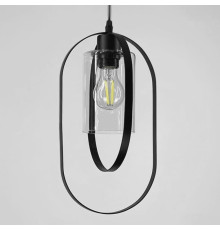 Підвісний світильник із прозорим плафоном у чорному корпусі 34х20 см