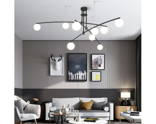 Aure - сучасна підвісна люстра в чорному каркасі