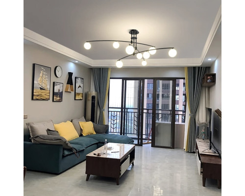 Aure - сучасна підвісна люстра в чорному каркасі