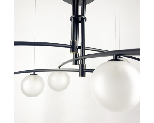 Aure - сучасна підвісна люстра в чорному каркасі