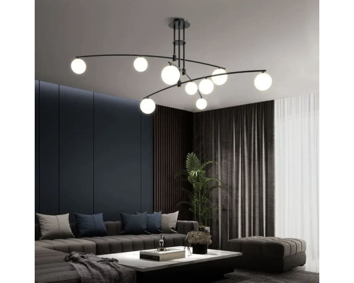 Aure - сучасна підвісна люстра в чорному каркасі