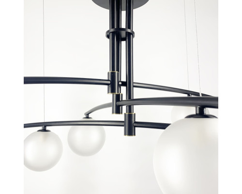 Aure - сучасна підвісна люстра в чорному каркасі