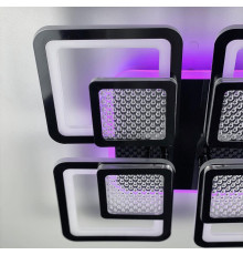 LED люстра на 4+4 квадрати в чорному кольорі
