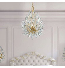 Кришталева золота люстра репліка Lily Buds на 9 ламп