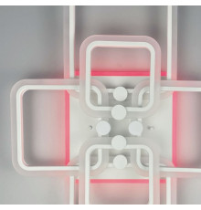 Світлодіона LED люстра на 2+2+2 ріжки квадратної форми