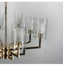 Cучасний підсвічник в золотому корпусі з подвійними плафонами