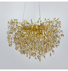 Підвісна золота люстра Bouquet з кришталевими камінчиками Ø 60 см