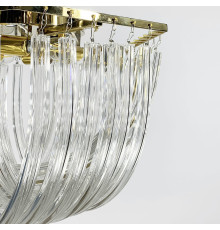 Стельова люстра Newport із закрученими скляними трубками у золотому каркасі Ø 50 см