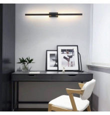 Мінімалістичний чорний настінний світильник в корпусі 60 см