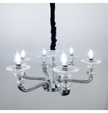 Класична підвісна люстра із екошкірою на корпусі