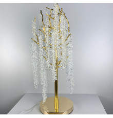 Настільна лампа у флористичних мотивах у золотому корпусі