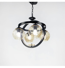 Люстра в стилі Лофт з деревʼяною фурнітурою