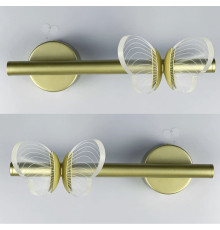 Пара бра з метеликами у золотому корпусі