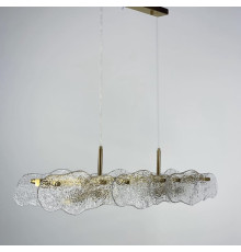 Розкішна видовжена підвісна люстра Wave shaded з фактурним склом