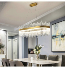 Видовжена підвісна люстра у латунному корпусі 100х40х32 см