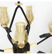 Підвісна люстра з деревʼяною фурнітурою