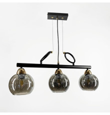 Видовжена люстра Лофт на 3 графітових плафони