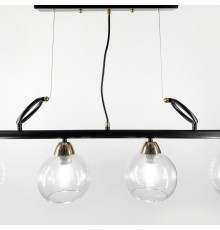 Видовжена люстра Лофт на 4 прозорих плафони