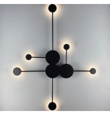 Мінімалістичний світильник на 6 плафонів в чорному кольорі