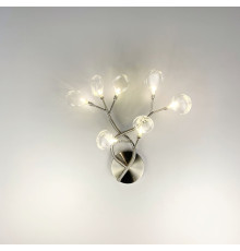 Флористичний настінний світильник у корпусі кольору сатин