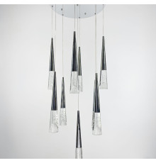 Каскадна срібна люстра Nature із імітацією засніжених гір у 2-х діаметрах