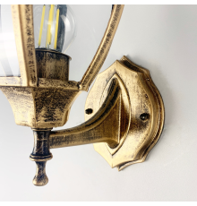 Настінний вуличний ліхтар у каркасі застаріле золото 37х20х15 см