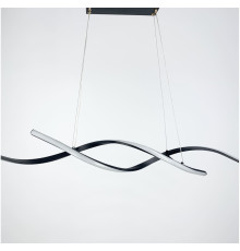 Видовжена хвилеподібна люстра у чорному корпусі довжиною 100 см
