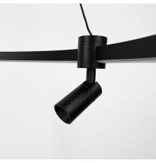 Кільцева чорна люстра із 3-ма спотами Ø 60 см