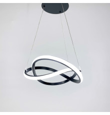 Підвісна LED люстра в чорному корпусі 57х37 см