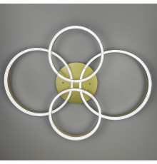 Золота стельова LED люстра Anelli на 4 кільця