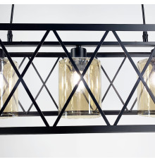Люстра в чорному каркасі на 3 плафони