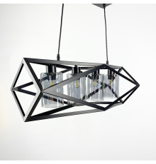 Підвісна люстра в корпусі метал з плафонами янтар або графіт
