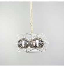 Люстра в білому корпусі з плафонами янтар або графіт