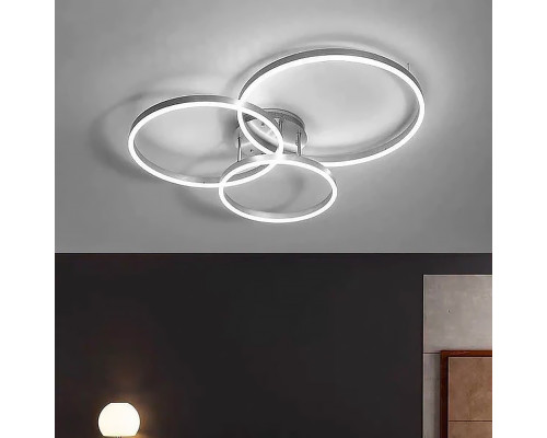 LED люстра в кольорі хром на 3 кільця