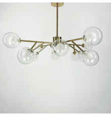 Стельова люстра в латуні на 12 плафонів