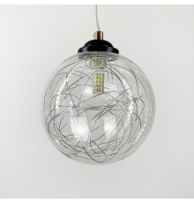 Підвіс Transparent Bubbles з плафоном з металевою хромованою ниткою