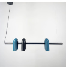 Дизайнерська видовжена люстра Circus Ago чорна з зеленим