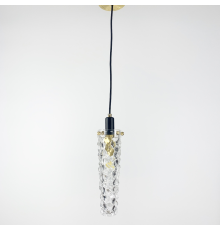 Видовжений світильник з скляним рельєфним плафоном