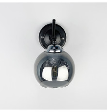 Бра з вимикачем в чорному корпусі з графітовим плафоном