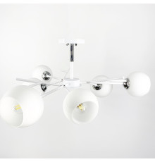 Люстра на 6 білих плафонів у білому корпусі Ø 60 см