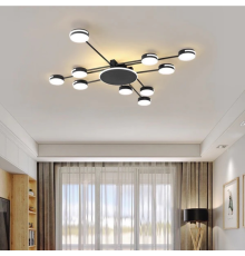 Люстра LED в чорному корпусі на 10 плафонів