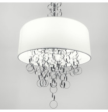 Люстра із серії Curtis в хромі з білим абажуром Ø 40 см