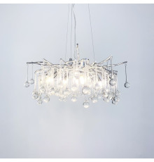 Люстра в корпусі хром зі скляними підвісами Ø40 см