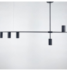 Сучасна лінійна люстра з плафонами у вигляді спотів