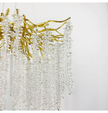 Підвісна люстра в корпусі золото з кришталевим камінням