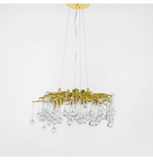 Кругла люстра в корпусі золото зі скляними підвісами Ø 40 см
