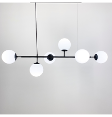 Люстра видовжена в чорному корпусі на 6 плафонів (тип В)